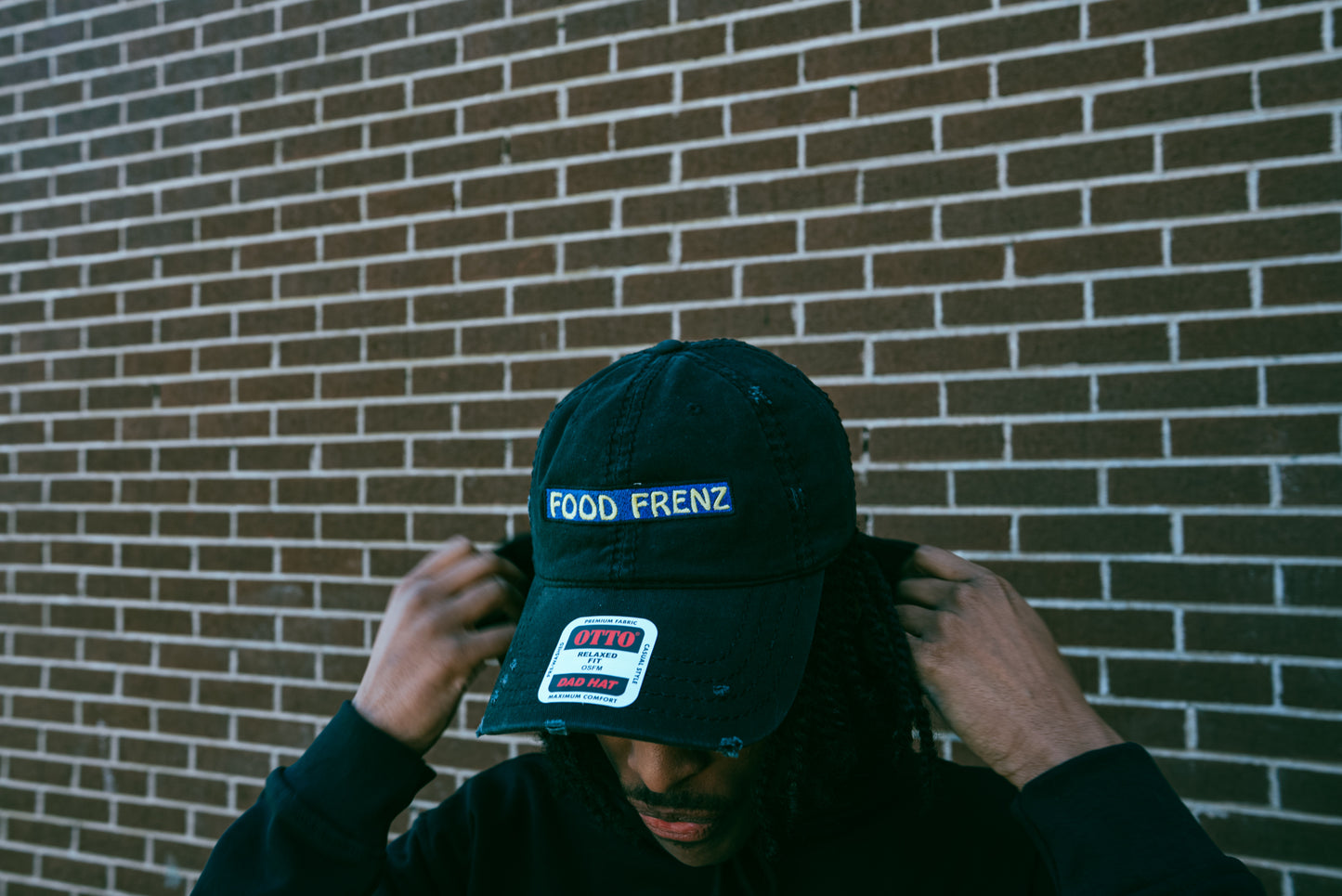 Distressed embroidered Food Frenzz Hat